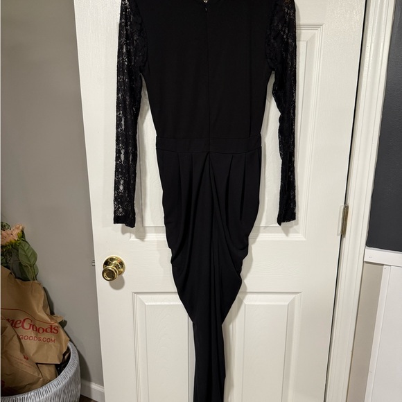 Chic Black Lace Long Sleeve Dress - Picture 5 of 7